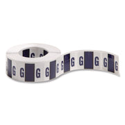 A-Z Color-Coded End Tab Filing Labels, G, 1 X 1.25, White, 500/roll