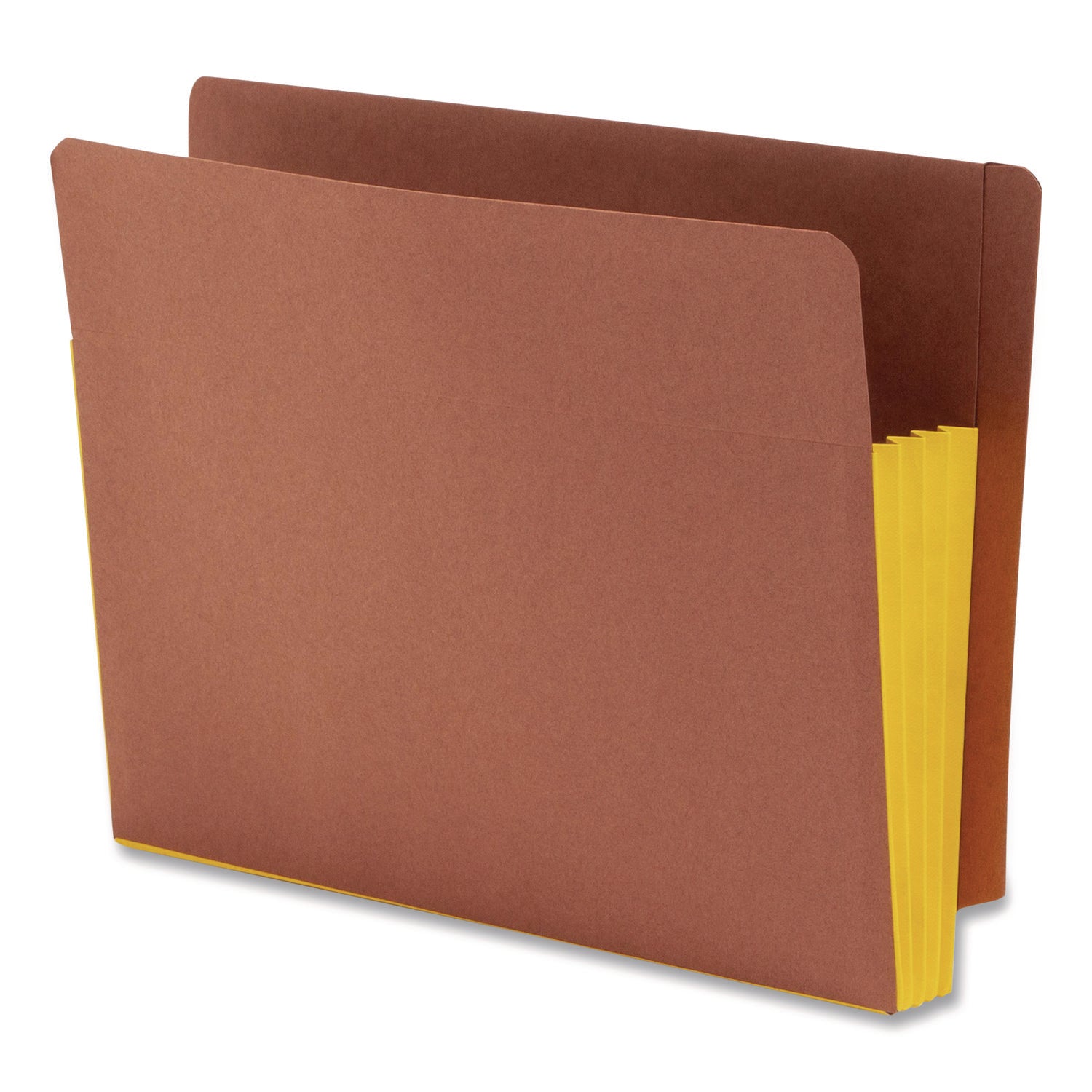 Smead Straight Tab Cut Letter Recycled File Pocket - 8 1/2" x 11" - 3 1/2" Expansion - 1 Pocket(s) - End Tab Location - 2 Plys - Redrope - Yellow - 30% Recycled - 10 / Box