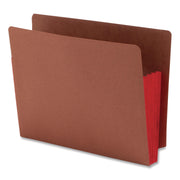 Smead TUFF Pocket Straight Tab Cut Letter Recycled File Pocket - 8 1/2" x 11" - 3 1/2" Expansion - 1 Pocket(s) - Top Tab Location - 12.5 pt. - 2 Plys - Redrope - Red - Tear Resistant - 30% Recycled - 10 / Box