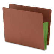 Smead TUFF Pocket Straight Tab Cut Letter Recycled File Pocket - 8 1/2" x 11" - 3 1/2" Expansion - 1 Pocket(s) - Top Tab Location - 2 Plys - Redrope - Green - Tear Resistant - 30% Recycled - 10 / Box