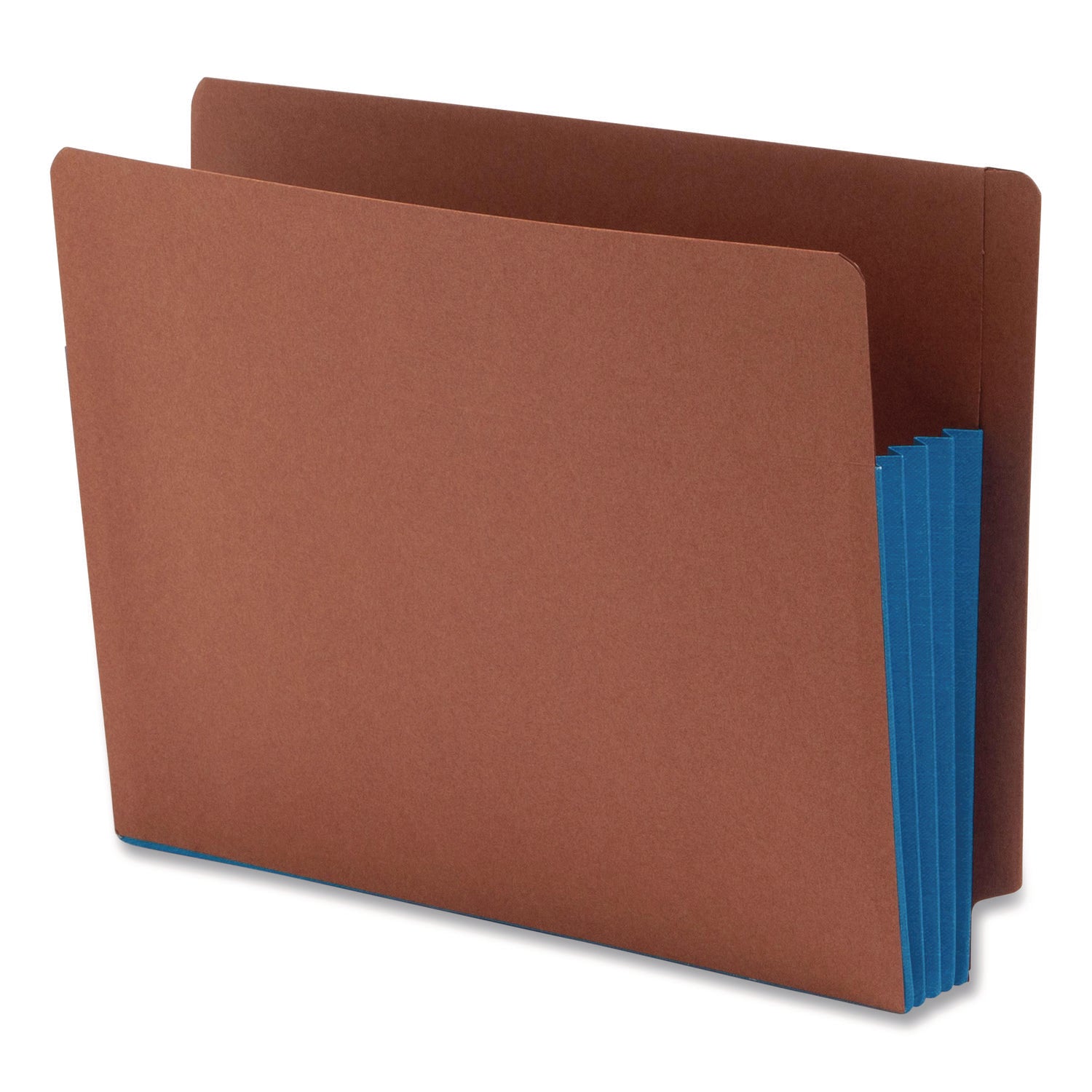 Smead Straight Tab Cut Letter Recycled File Pocket - 8 1/2" x 11" - 3 1/2" Expansion - 1 Pocket(s) - Top Tab Location - 12.5 pt. - 2 Plys - Blue - 30% Recycled - 10 / Box