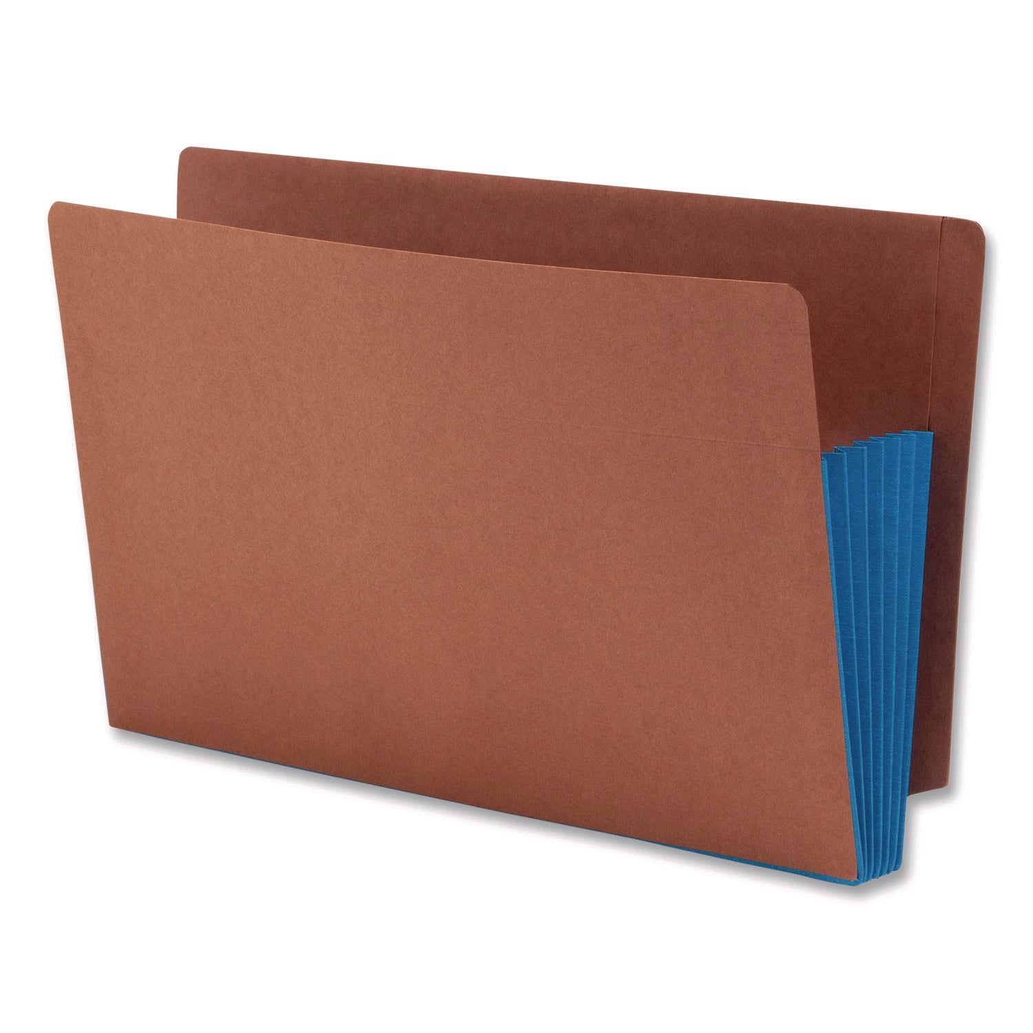 Smead Straight Tab Cut Legal Recycled File Pocket - 8 1/2" x 14" - 5 1/4" Expansion - 12.5 pt. - 2 Plys - Redrope - Blue - Embossed - 30% Recycled - 10 / Box