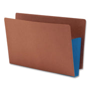 Smead Straight Tab Cut Legal Recycled File Pocket - 8 1/2" x 14" - 5 1/4" Expansion - 12.5 pt. - 2 Plys - Redrope - Blue - Embossed - 30% Recycled - 10 / Box