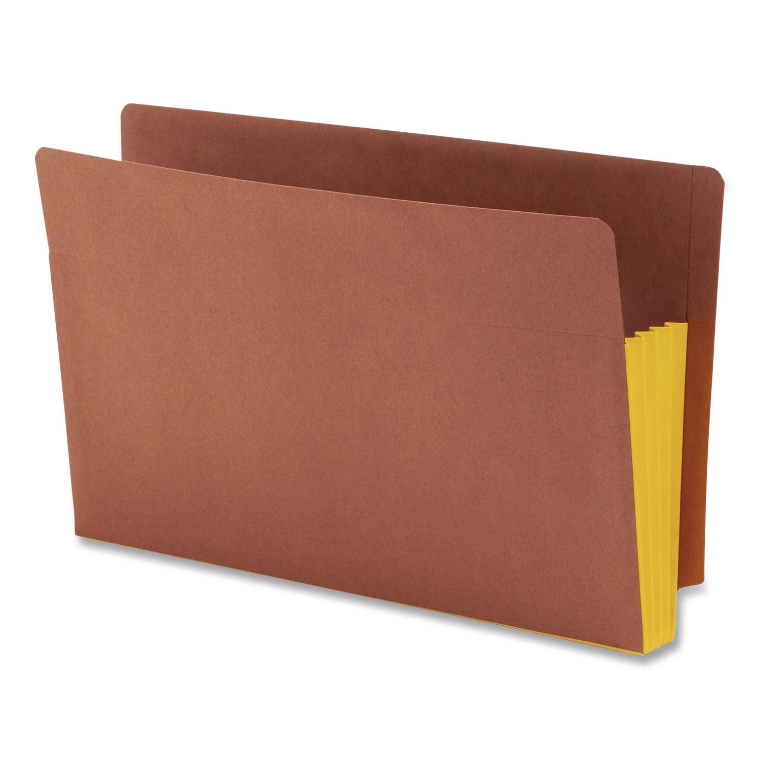 Smead TUFF Pocket Straight Tab Cut Legal Recycled File Pocket - 8 1/2" x 14" - 3 1/2" Expansion - 1 Pocket(s) - Top Tab Location - 12.5 pt. - 2 Plys - Redrope - Yellow - Tear Resistant - 30% Recycled - 1 / Pack