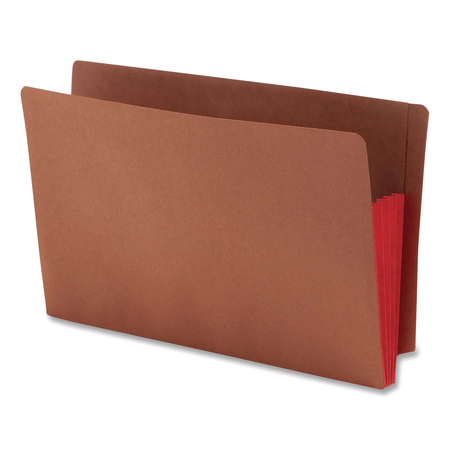 Smead TUFF Pocket Straight Tab Cut Legal Recycled File Pocket - 8 1/2" x 14" - 3 1/2" Expansion - 1 Pocket(s) - End Tab Location - Top Tab Position - 12.5 pt. - 2 Plys - Redrope - Red - Tear Resistant - 30% Recycled - 10 / Box