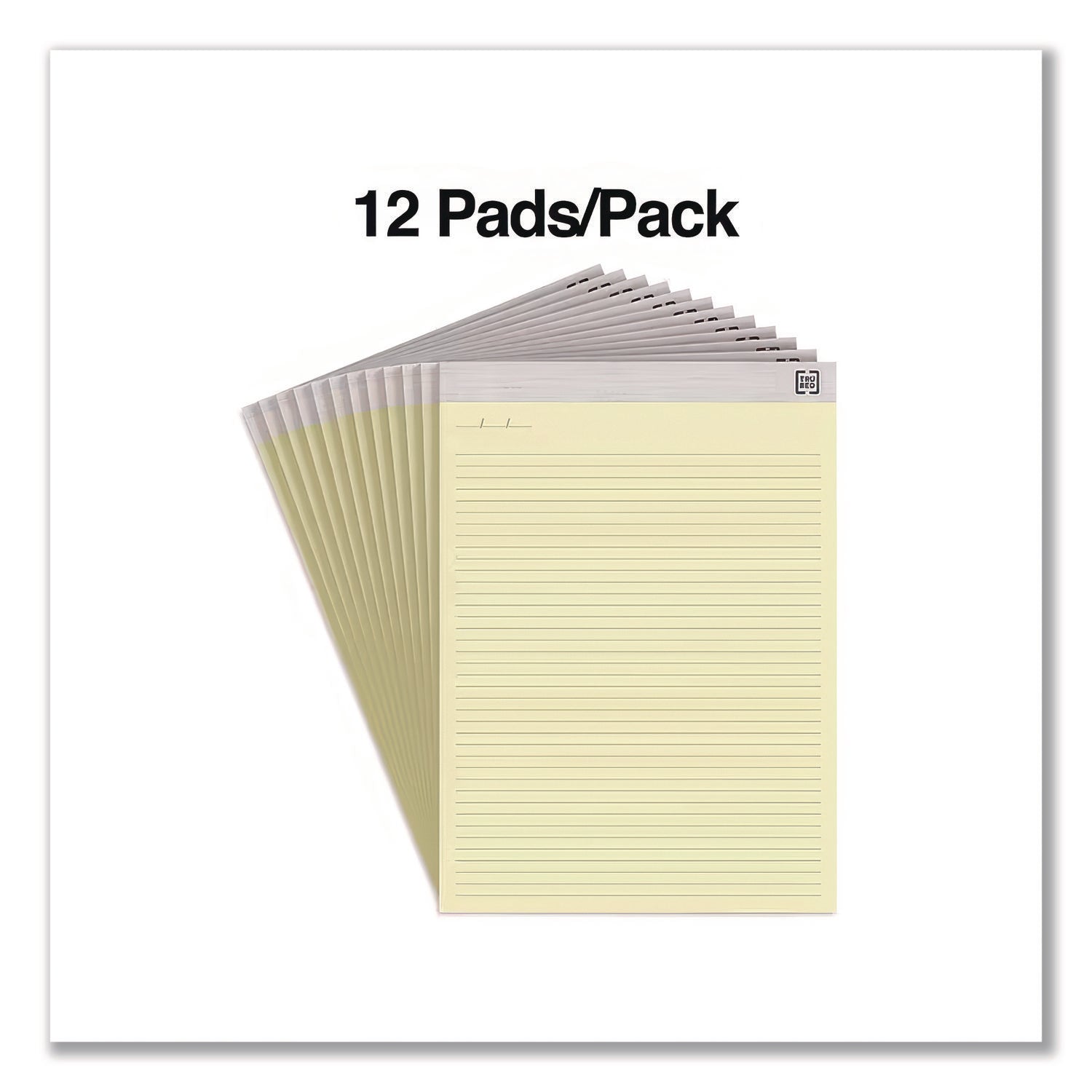 Notepads, Narrow Rule, 50 Canary-Yellow 8.5 X 11.75 Sheets, 12/pack