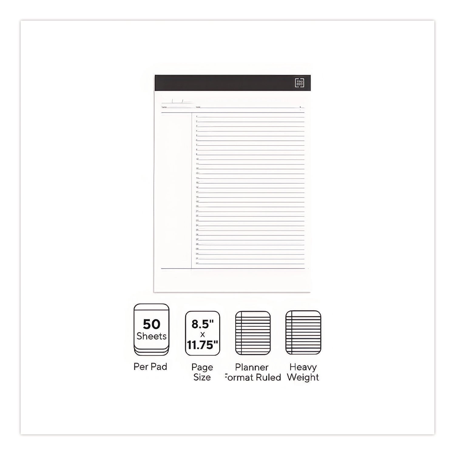Notepads, Project-Management Format, 50 White 8.5 X 11.75 Sheets, 6/pack