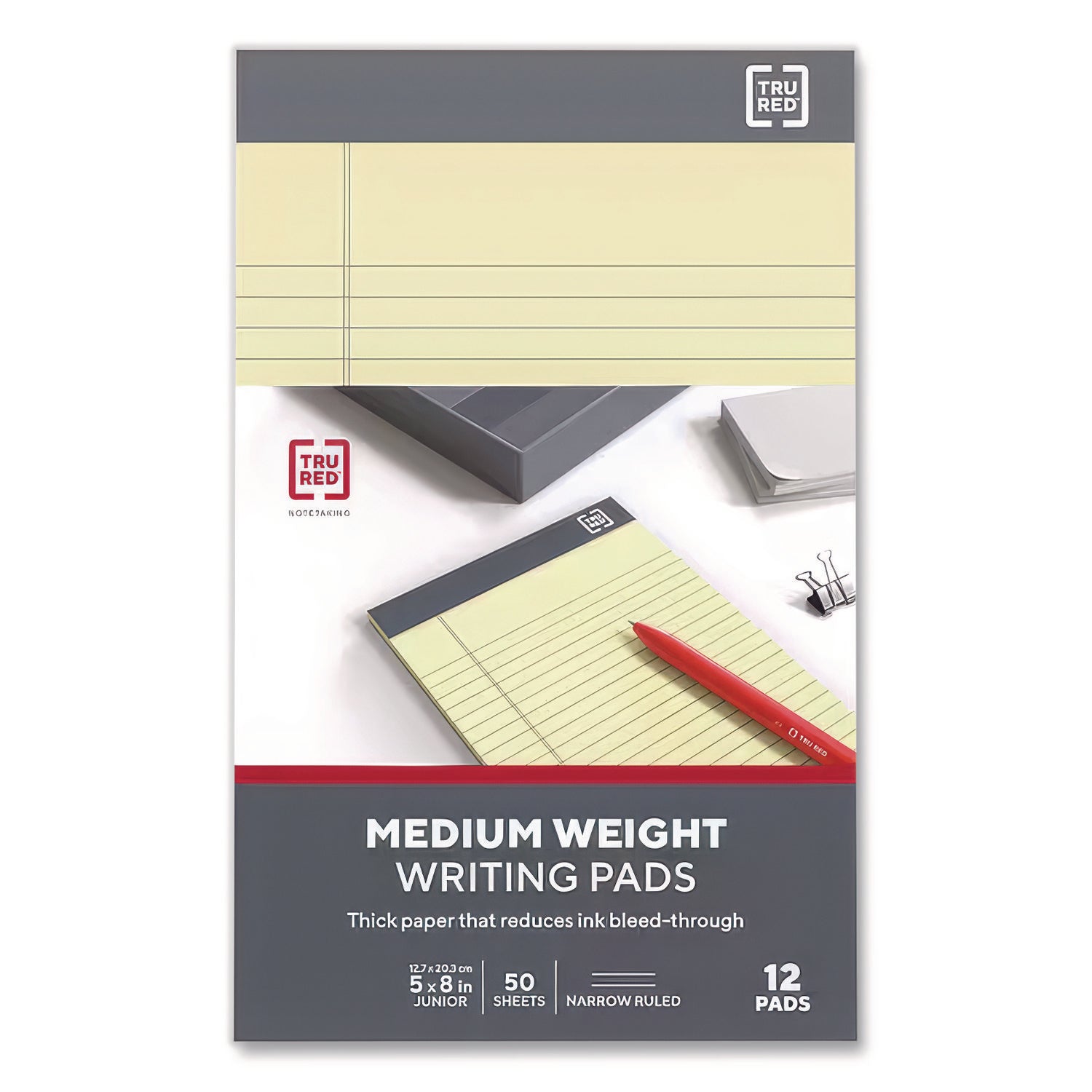 Notepads, Narrow Rule, 50 Canary-Yellow 5 X 8 Sheets, 12/pack