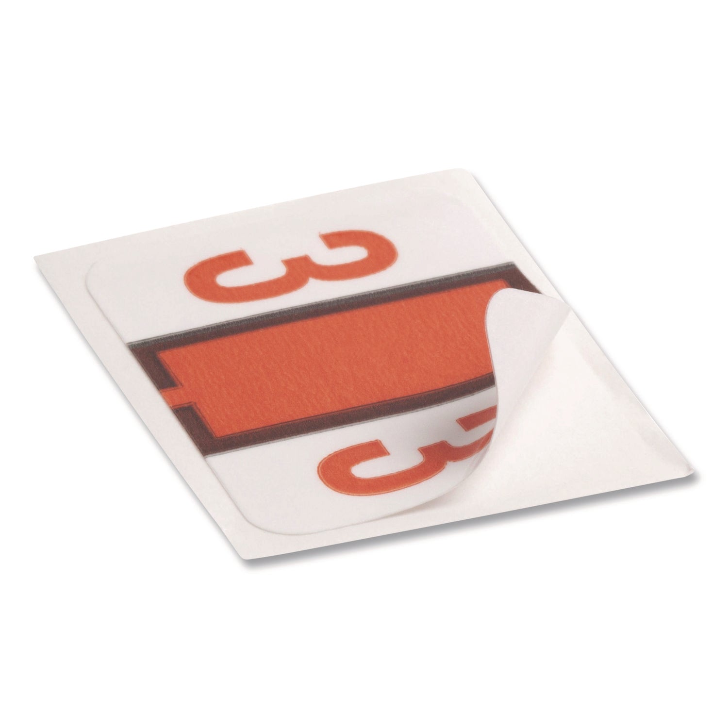 Smead BCCRN Bar-Style Color-Coded Labels - 3 - x 1 1/4" Width x 1" Length - Dark Orange - Laminated - 500 / Roll