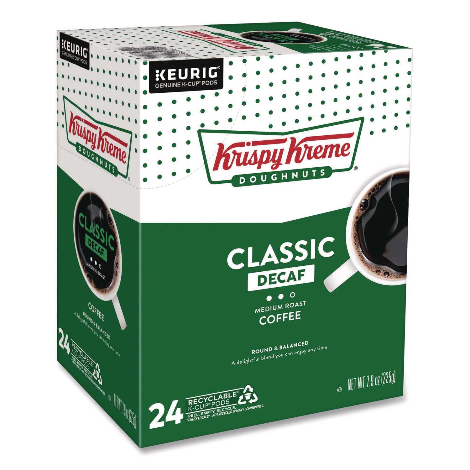Compatible with Keurig Brewer - Full - K-Cup, Pod - Decaf, Classic - Kosher - Decaffeinated - 24 / Box
