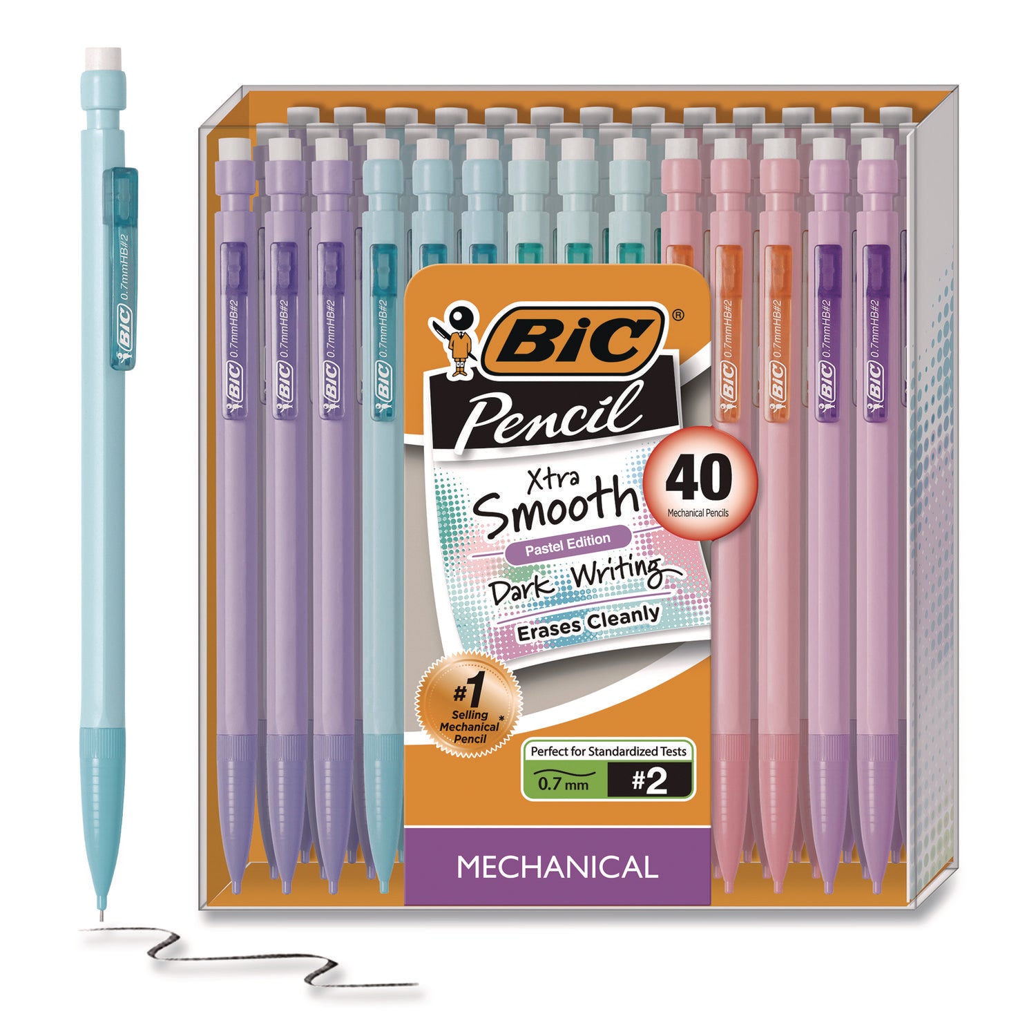 Mechanical Pencil Xtra Life, Pastel Colors, 40 Count