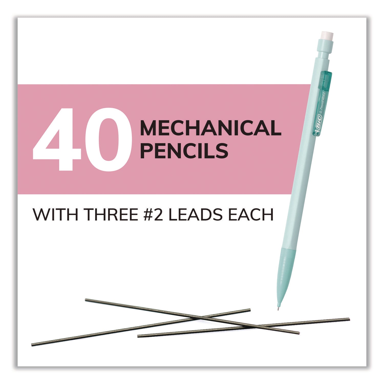 Mechanical Pencil Xtra Life, Pastel Colors, 40 Count