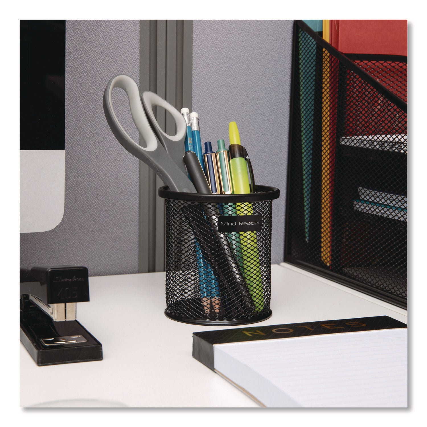 3.8" Height x 3.5" Width - Metal Mesh - Black - Sturdy, Durable, Lightweight, Portable - 3 / Pack