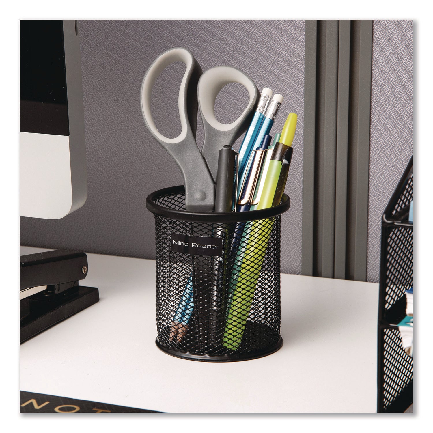 3.8" Height x 3.5" Width - Metal Mesh - Black - Sturdy, Durable, Lightweight, Portable - 3 / Pack