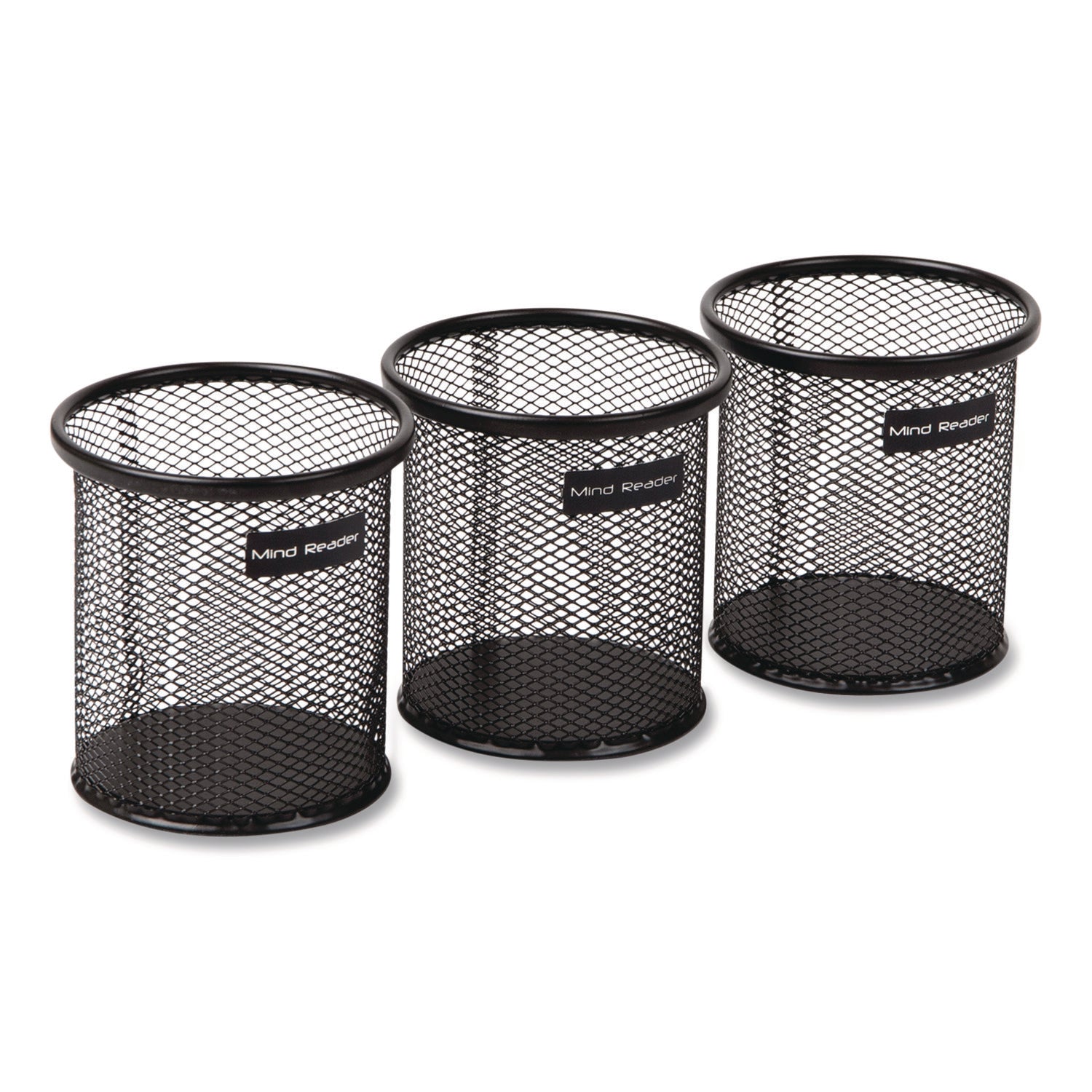 3.8" Height x 3.5" Width - Metal Mesh - Black - Sturdy, Durable, Lightweight, Portable - 3 / Pack