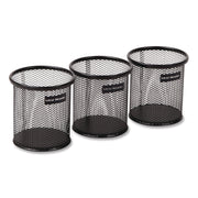 3.8" Height x 3.5" Width - Metal Mesh - Black - Sturdy, Durable, Lightweight, Portable - 3 / Pack