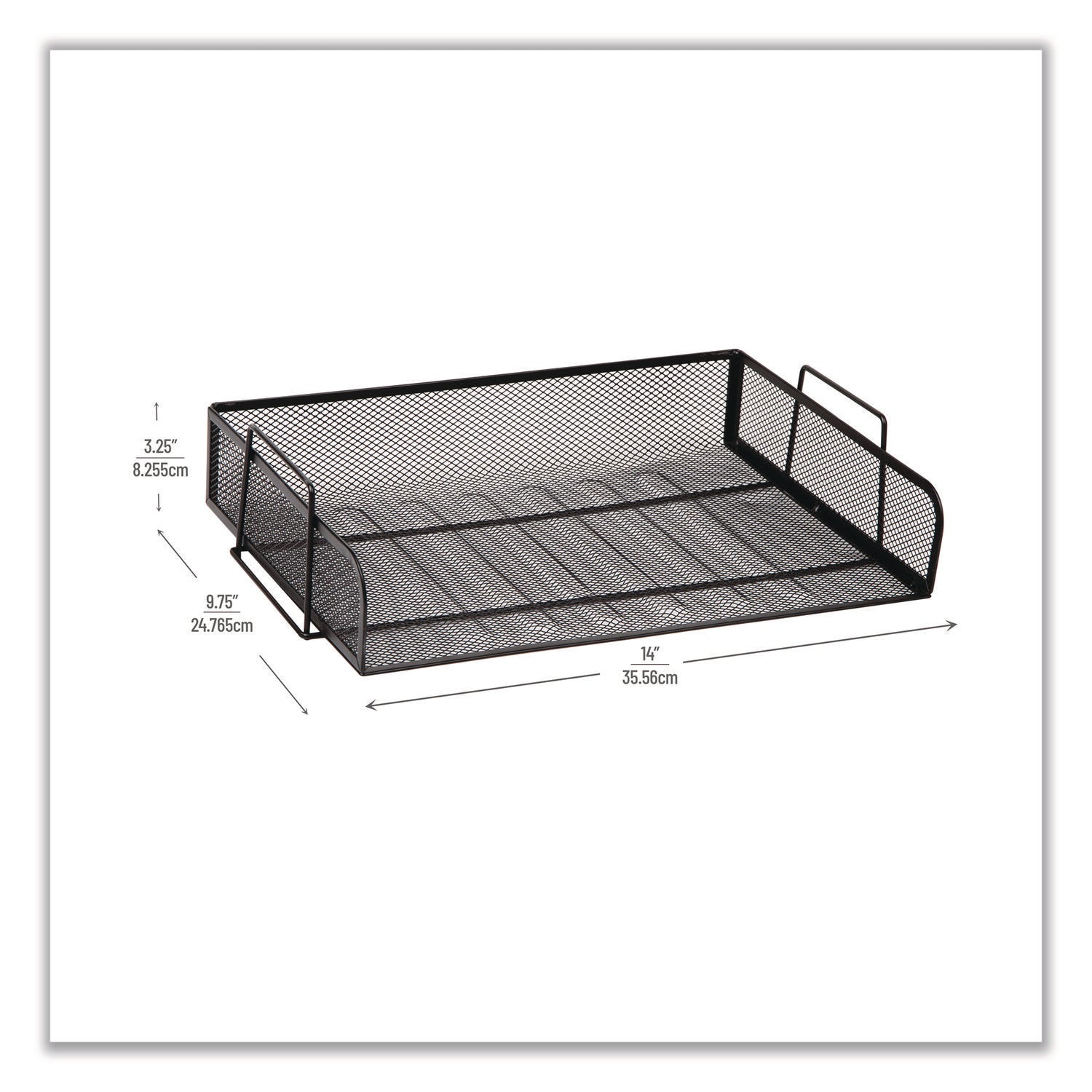 Mind Reader Tiered Stackable Paper Trays, 4 Tiers, 11.25" H x 9.75" W x 13.25" D, Black, Metal Steel Mesh, 1 Each