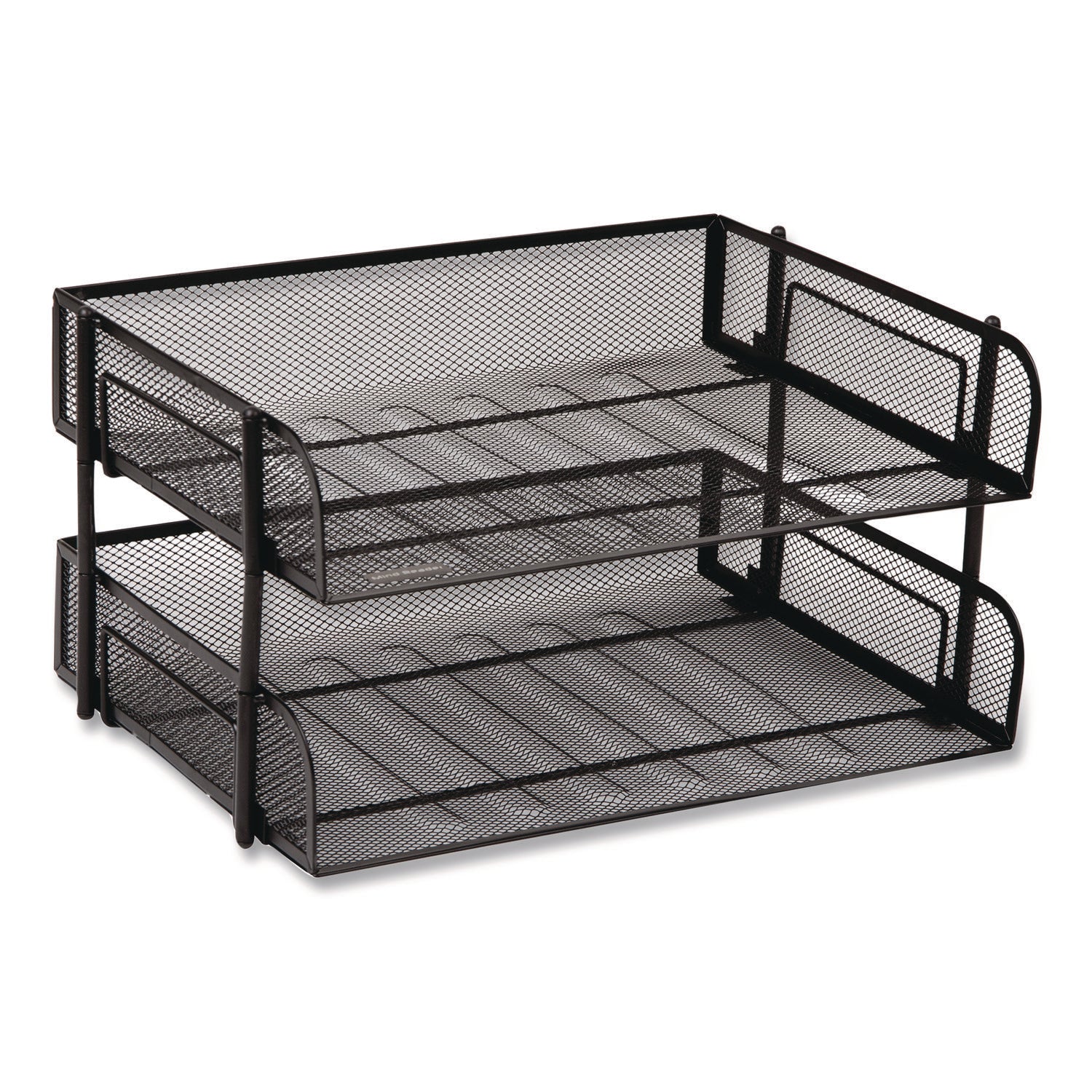 Mind Reader Tiered Stackable Paper Trays, 2 Tiers, Vertical, 7.25" H x 10" W x 13.50" D, Steel Mesh, Black, 1 Each