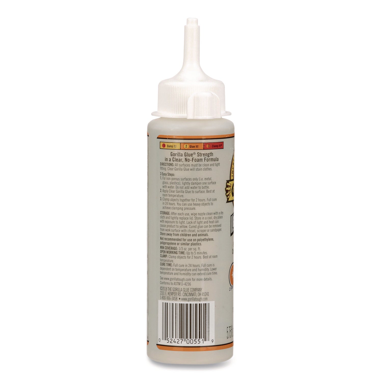 Clear Gorilla Glue, 5.75 oz, Dries Clear