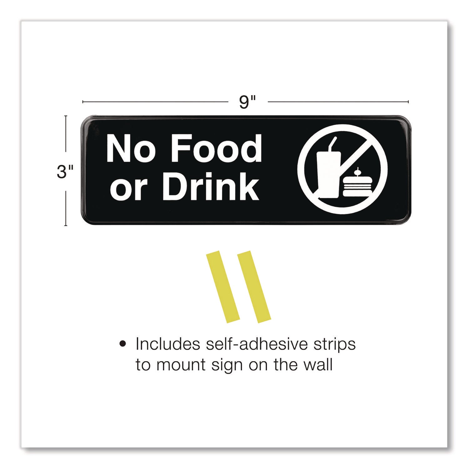 SIGN,NOF&D,9X3,BLK,3PK