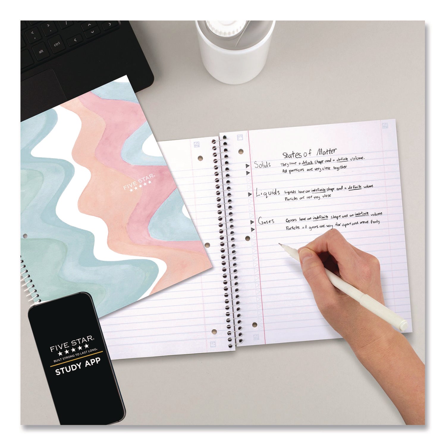 Brushy Moves Spiral Notebook, 1-Subject, Medium/College Rule, Assorted Cover Colors, (80) 11 x 8.5 Sheets, 2/Pack