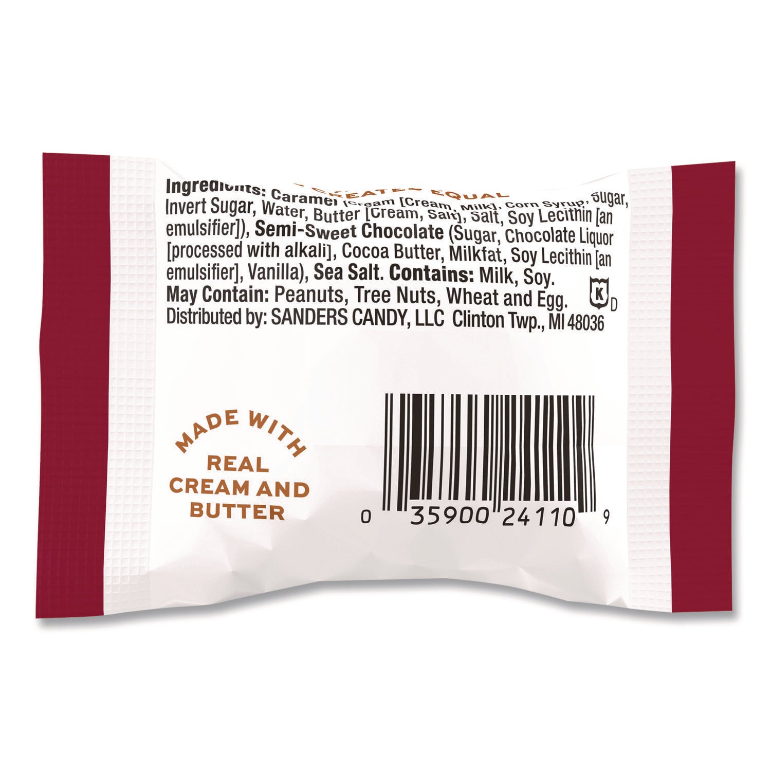 Small Batch Wonders Snack Size Dark Chocolate Sea Salt Caramels, 0.5 oz Individually Wrapped, 48/Box