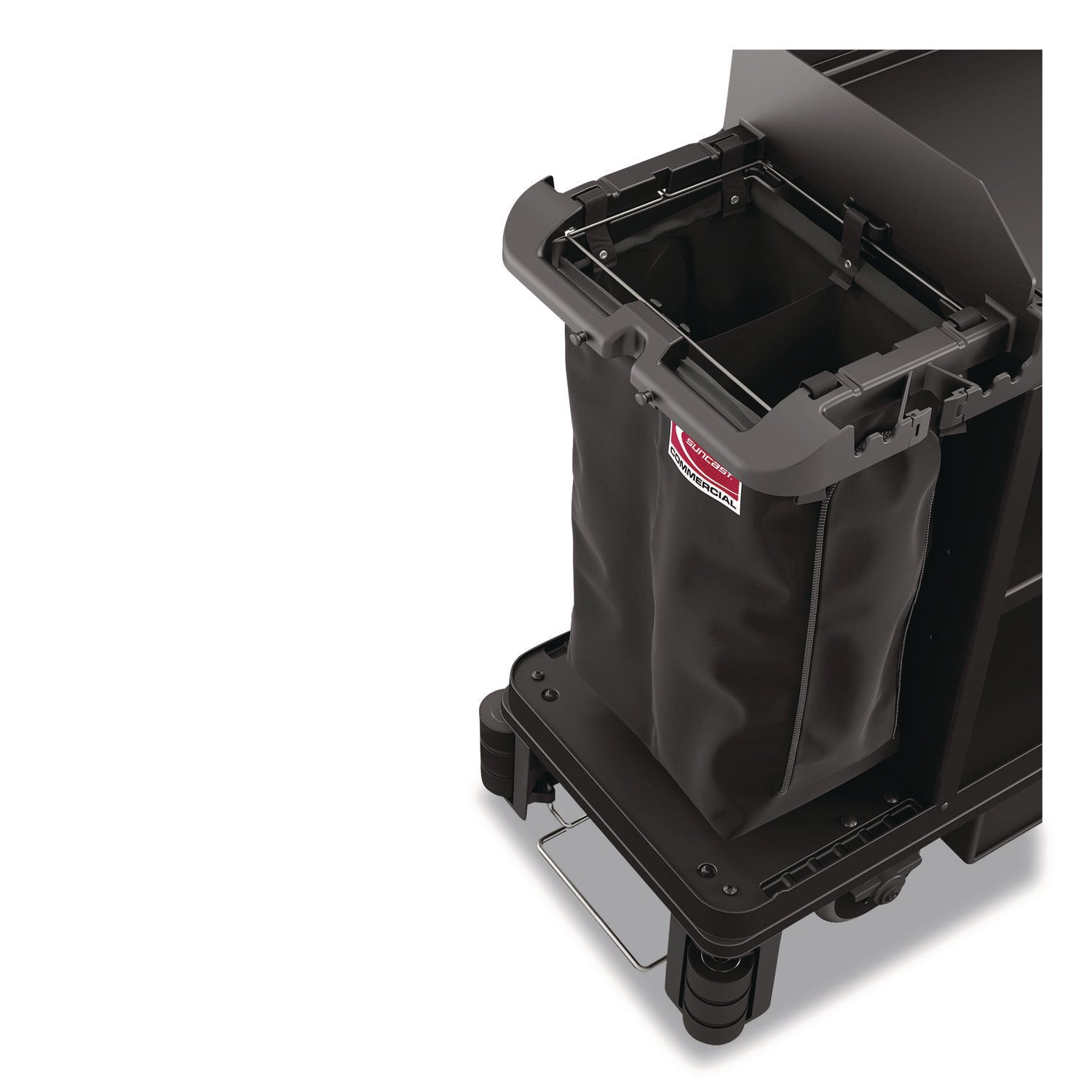 Divided Bag for Suncast Commercial Full-Size and Compact-Size Housekeeping Carts, 25.4 gal, 15.6" x 12.52" x 29.95", Black