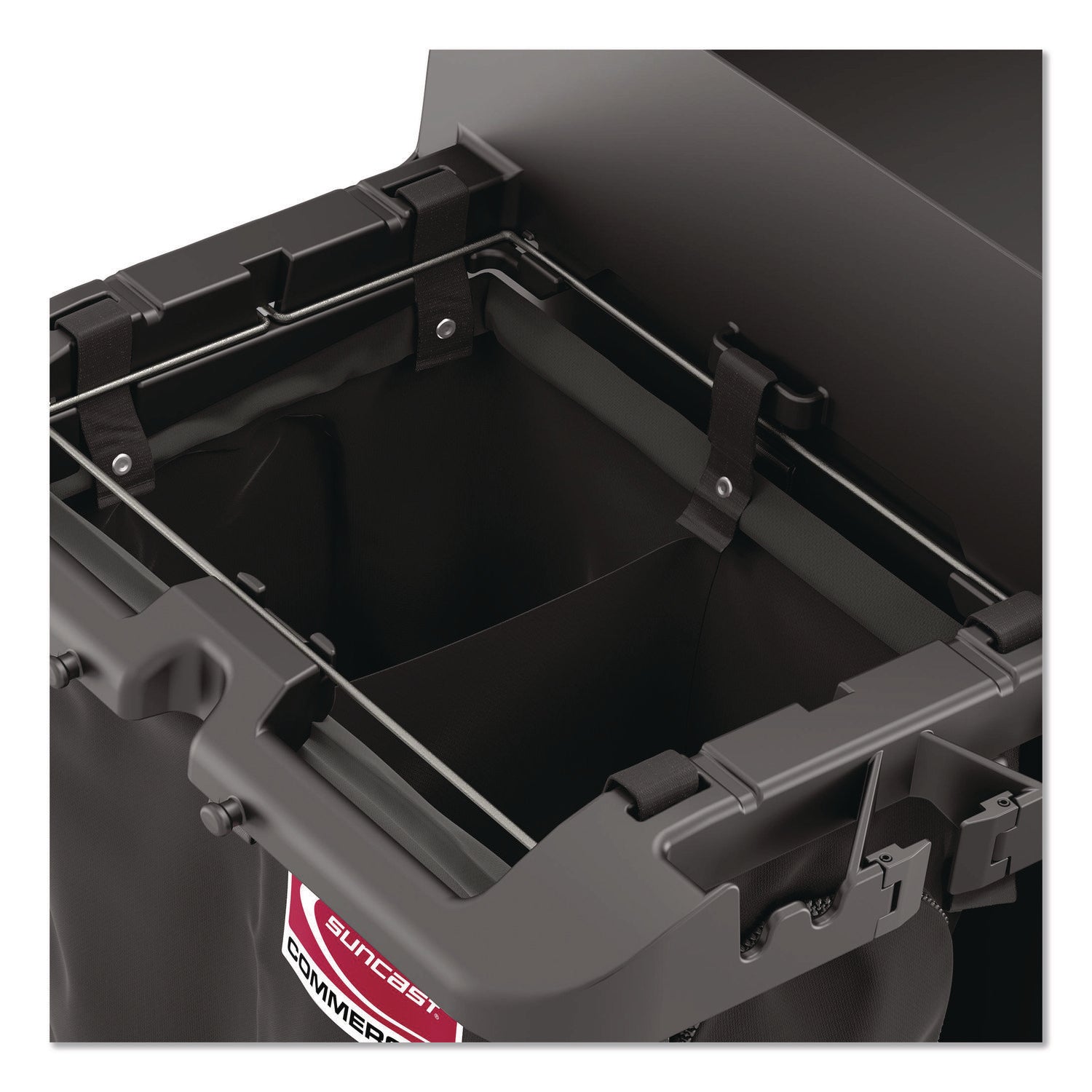 Divided Bag for Suncast Commercial Full-Size and Compact-Size Housekeeping Carts, 25.4 gal, 15.6" x 12.52" x 29.95", Black