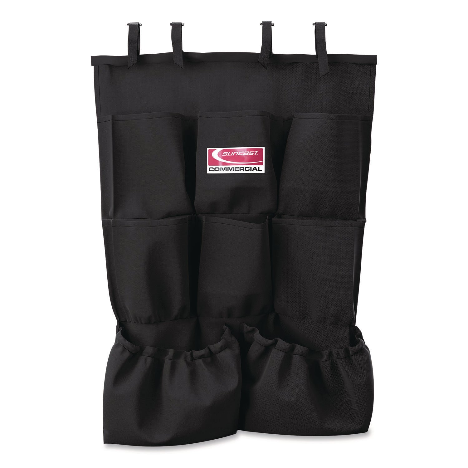 8-Pocket Organizer for Suncast Commercial Full-Size and Compact Housekeeping Carts, 19.5" x 1.67" x 26.83", Black