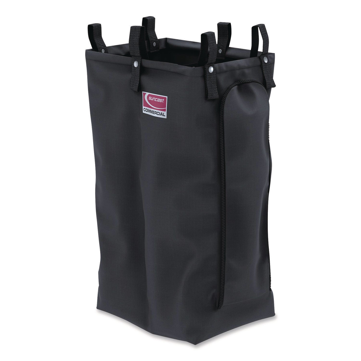 Divided Bag for Suncast Commercial Full-Size and Compact-Size Housekeeping Carts, 25.4 gal, 15.6" x 12.52" x 29.95", Black