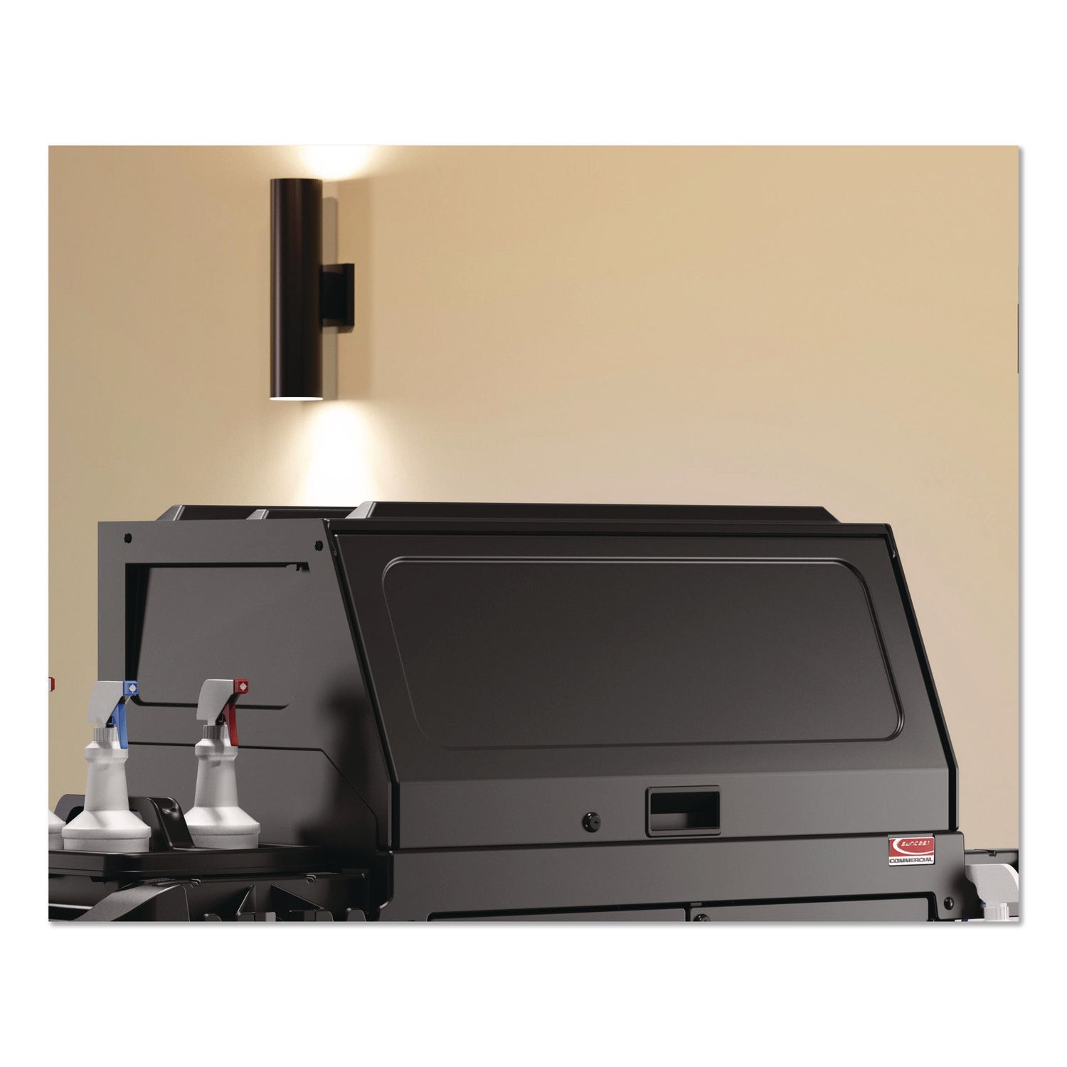 Lockable Hood Accessory for Suncast Commercial Full-Size Housekeeping Carts HKC1000/HKC2000, Plastic, Black