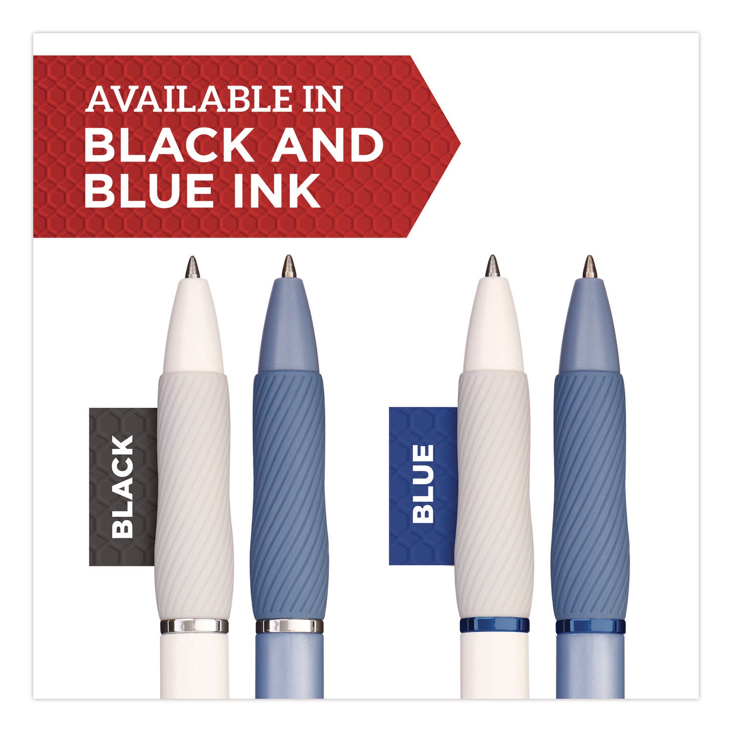 S-Gel, Gel Pens, Medium Point (0.7mm), Pearl White Body, Black Gel Ink Pens, 8 Count