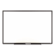 Melamine Dry Erase Board, 3 ft x 2 ft, White Surface, Black Aluminum Frame