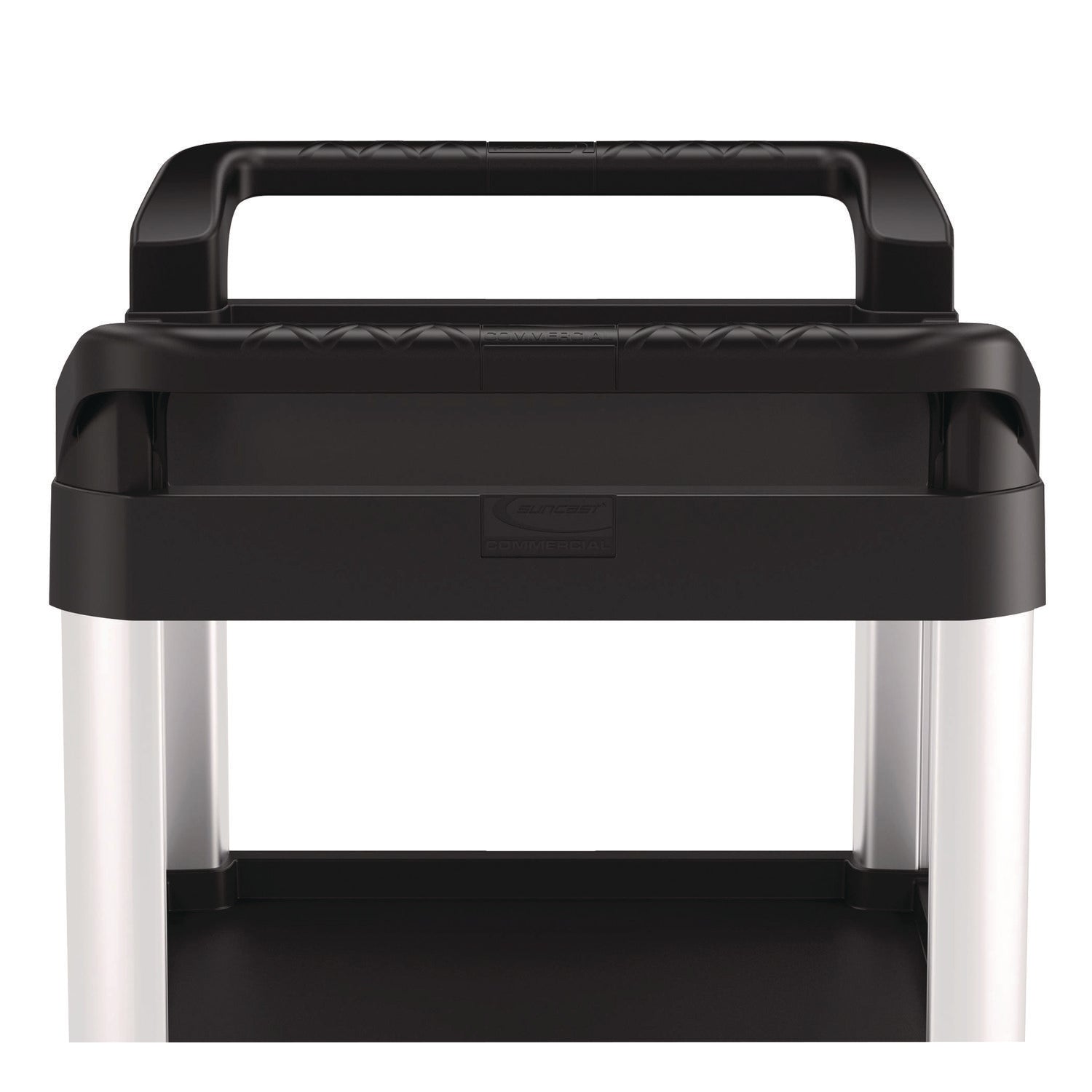 Three-Shelf Service Cart, Metal/Plastic, 3 Shelves, 300 lb Capacity, 20" x 34" x 37.92", Black