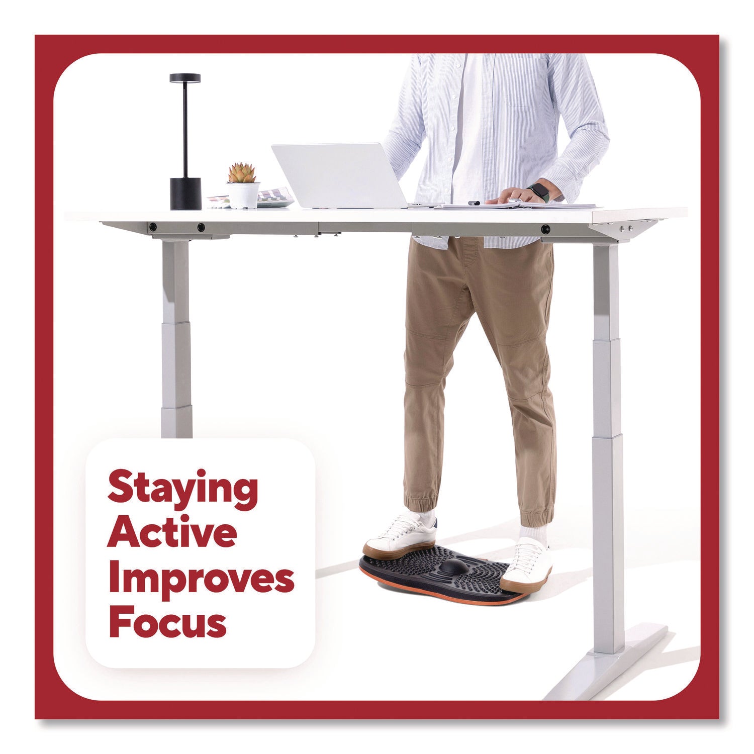 Anti-Fatigue Balance Board, 19.68 x 13.97, Black