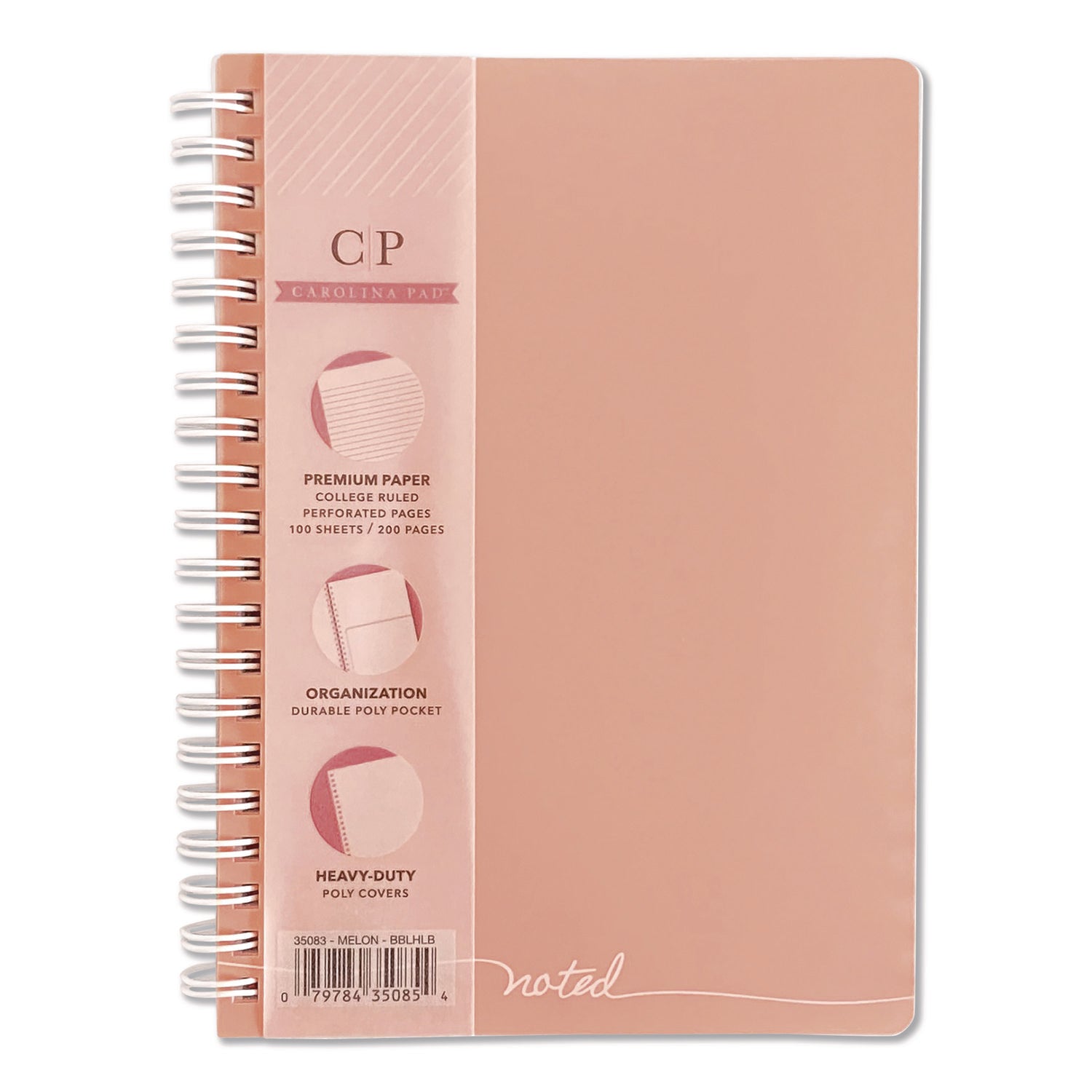 Noted Personal Notebook, Medium/College Rule, Randomly Assorted Cover Color, (100) 7 x 5 Sheets