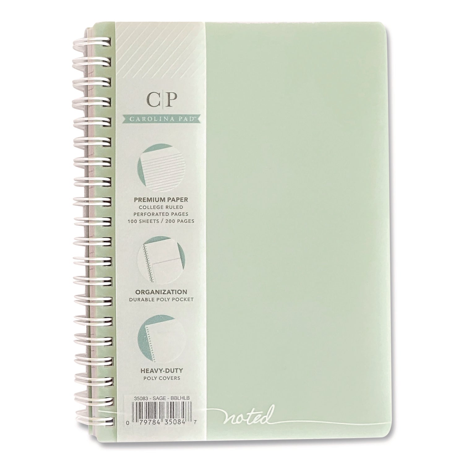 Noted Personal Notebook, Medium/College Rule, Randomly Assorted Cover Color, (100) 7 x 5 Sheets