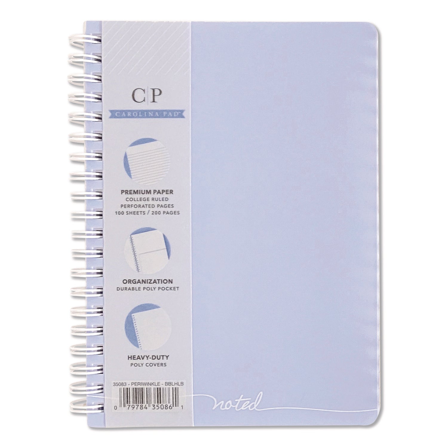 Noted Personal Notebook, Medium/College Rule, Randomly Assorted Cover Color, (100) 7 x 5 Sheets