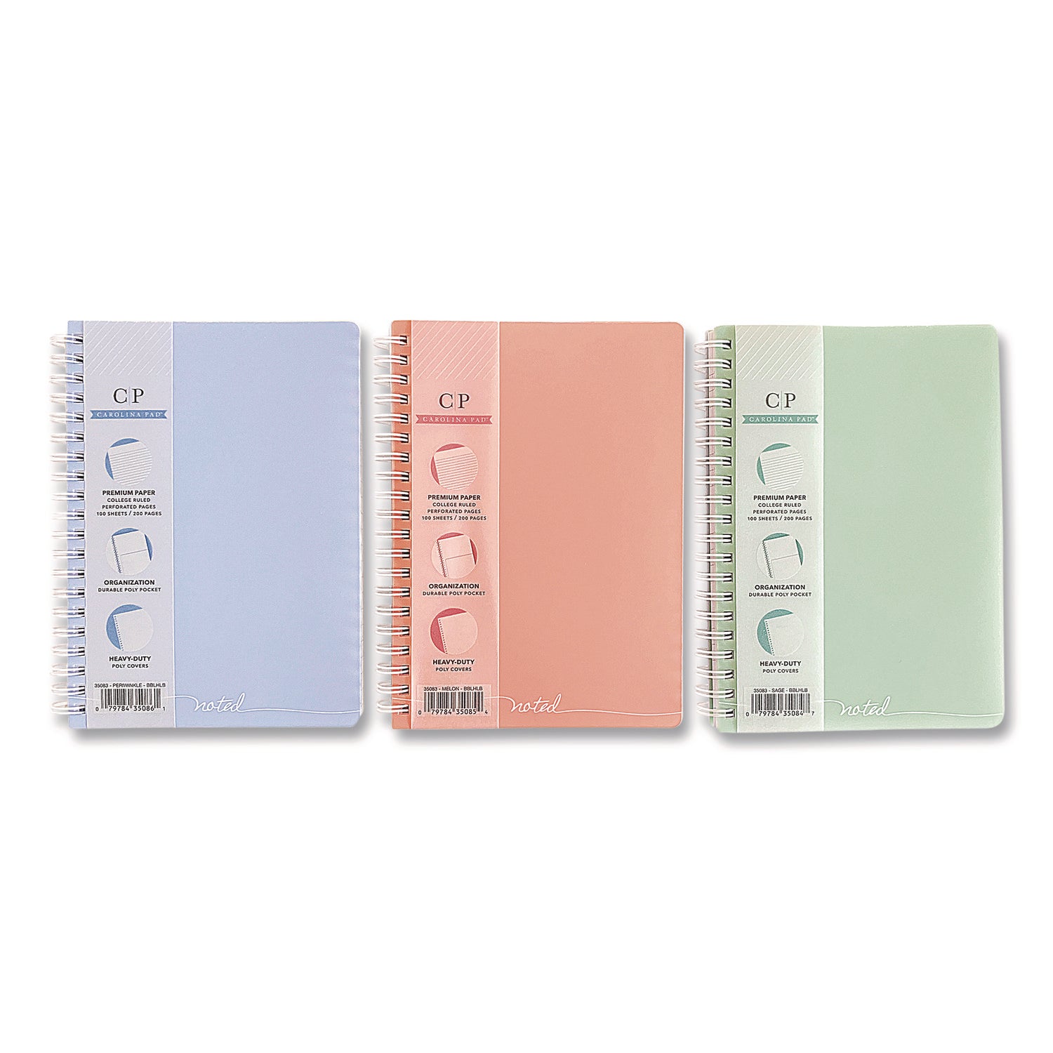 Noted Personal Notebook, Medium/College Rule, Randomly Assorted Cover Color, (100) 7 x 5 Sheets
