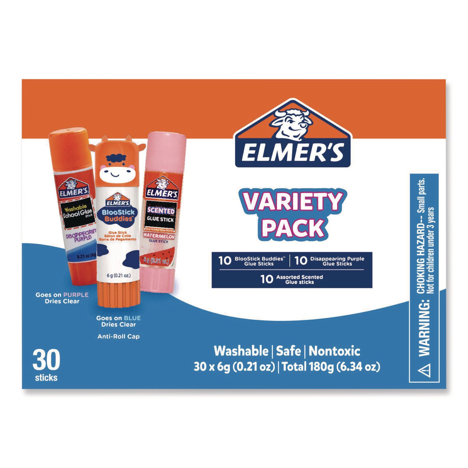 Blue, Purple, Clear - 30 / Box