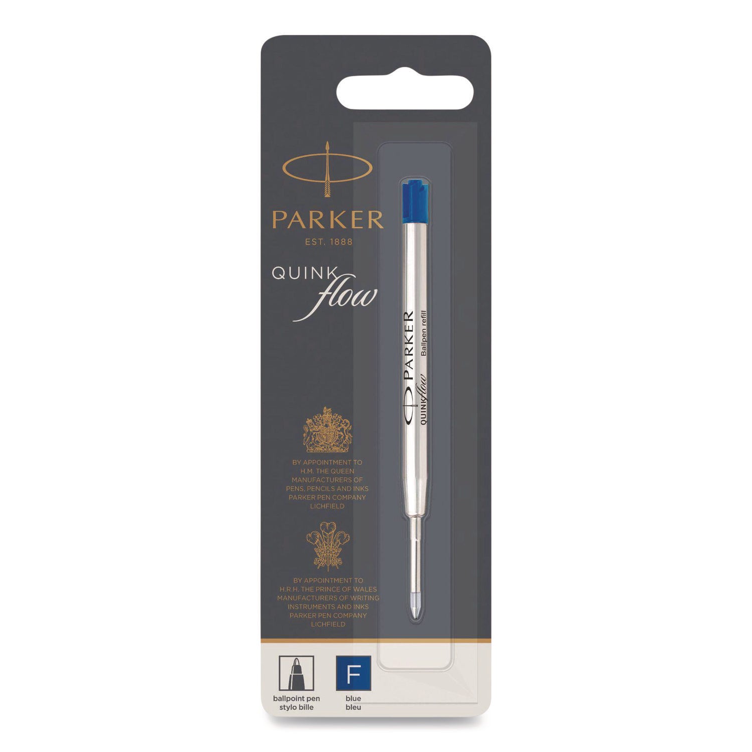 Parker Ballpoint Pen Refill - Fine Point - Blue Ink - 1 Each