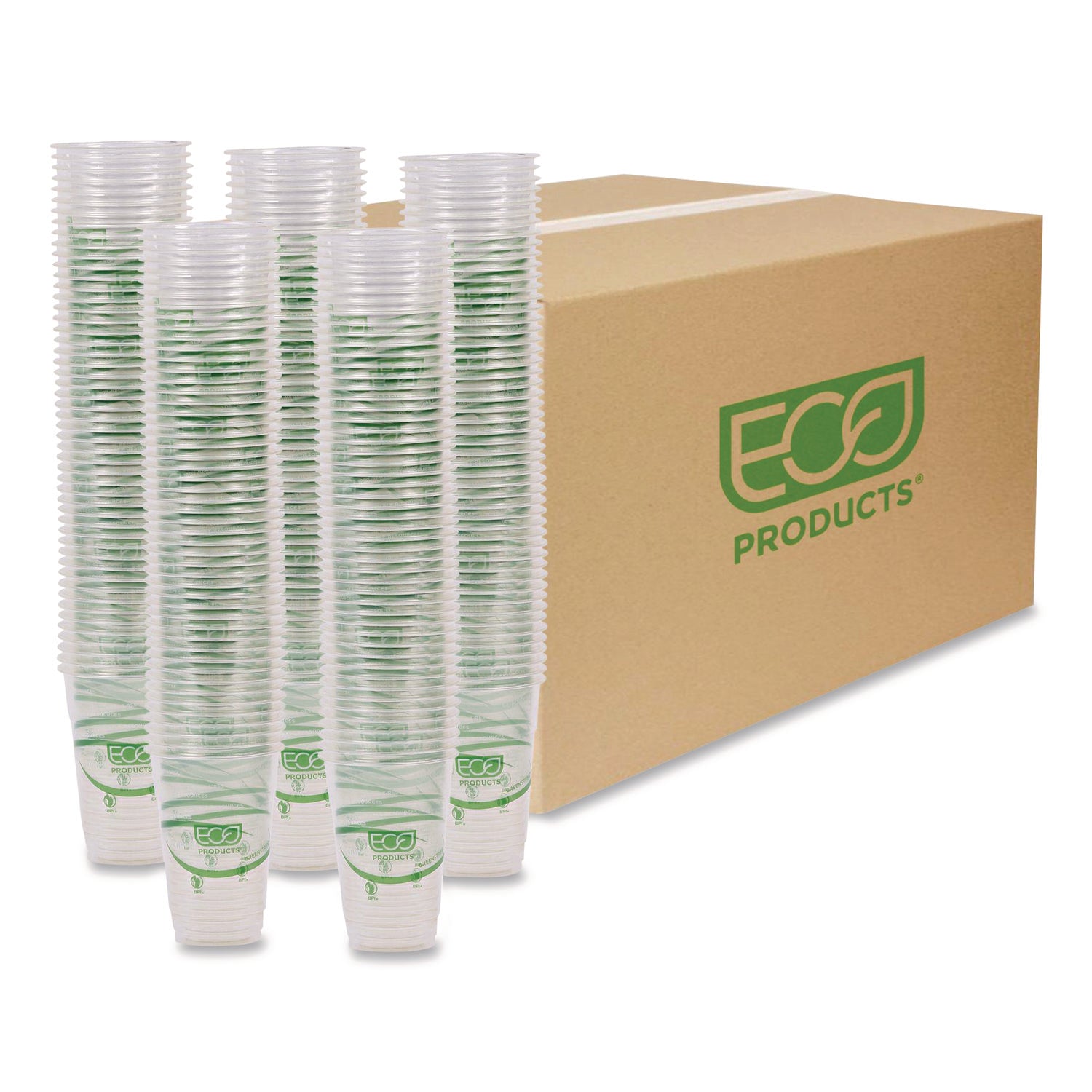 GreenStripe PLA Cold Cups, 10 oz, Plastic, Clear, 1,000/Carton