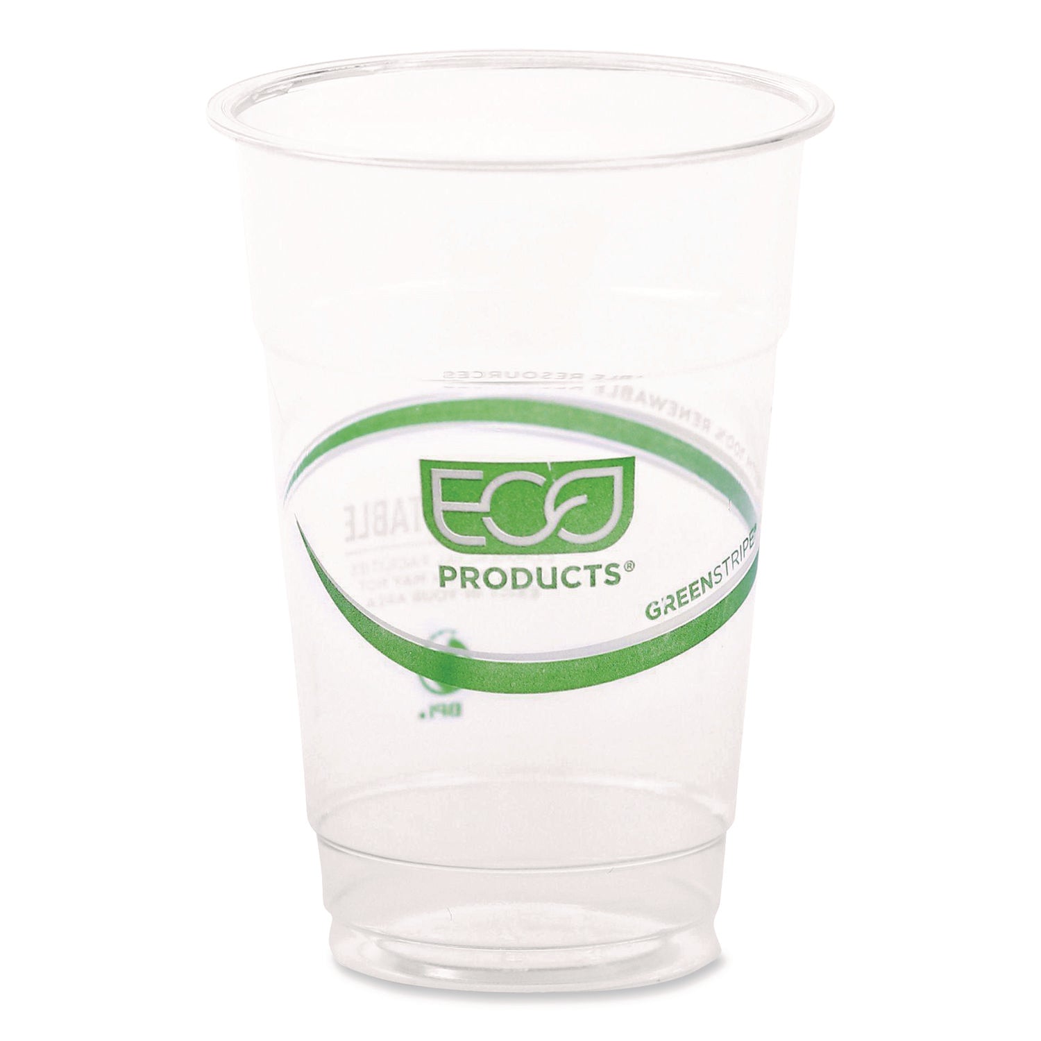 GreenStripe PLA Cold Cups, 10 oz, Plastic, Clear, 1,000/Carton
