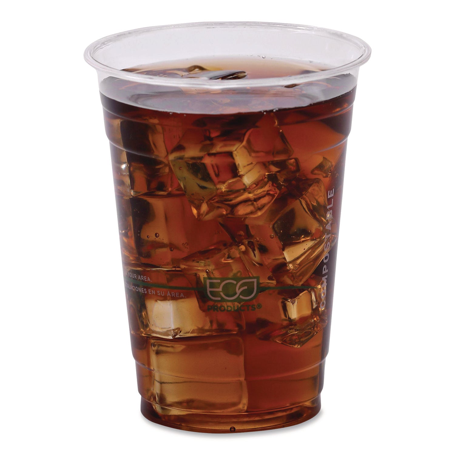 GreenStripe Renewable and Compostable Cold Cups Convenience Pack, 16 oz, Plastic, Clear, 50/Pack