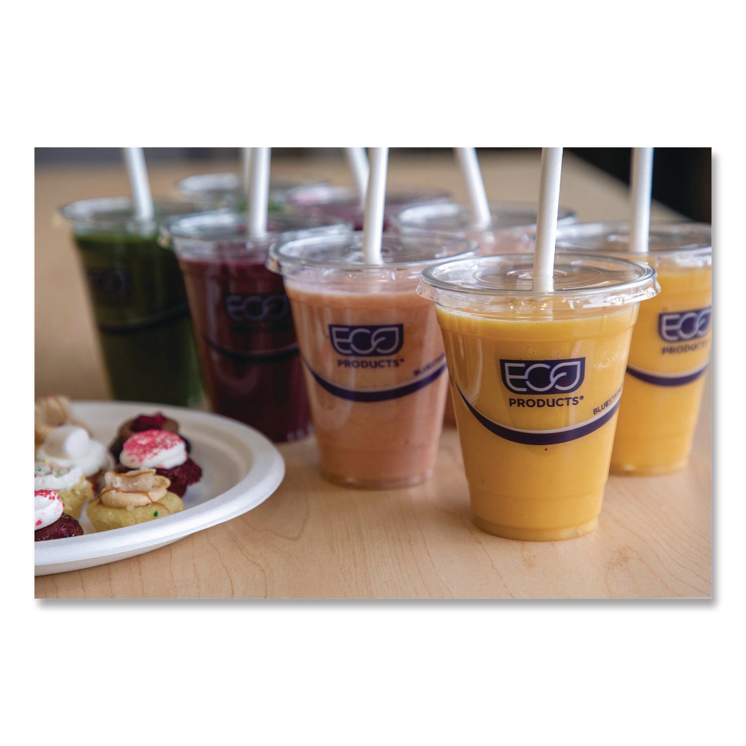 BlueStripe Recycled Content Clear Plastic Cold Drink Cups, 24 oz, 600/Carton