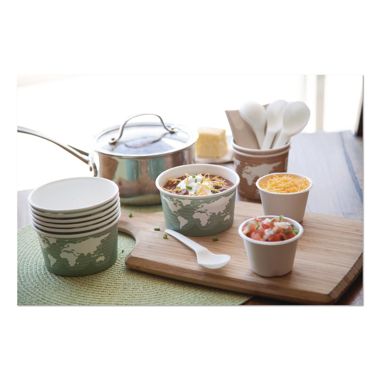 Plantware Compostable Soup Spoon, Heavyweight, Plastic, White, 50/Pack, 20 Packs/Carton