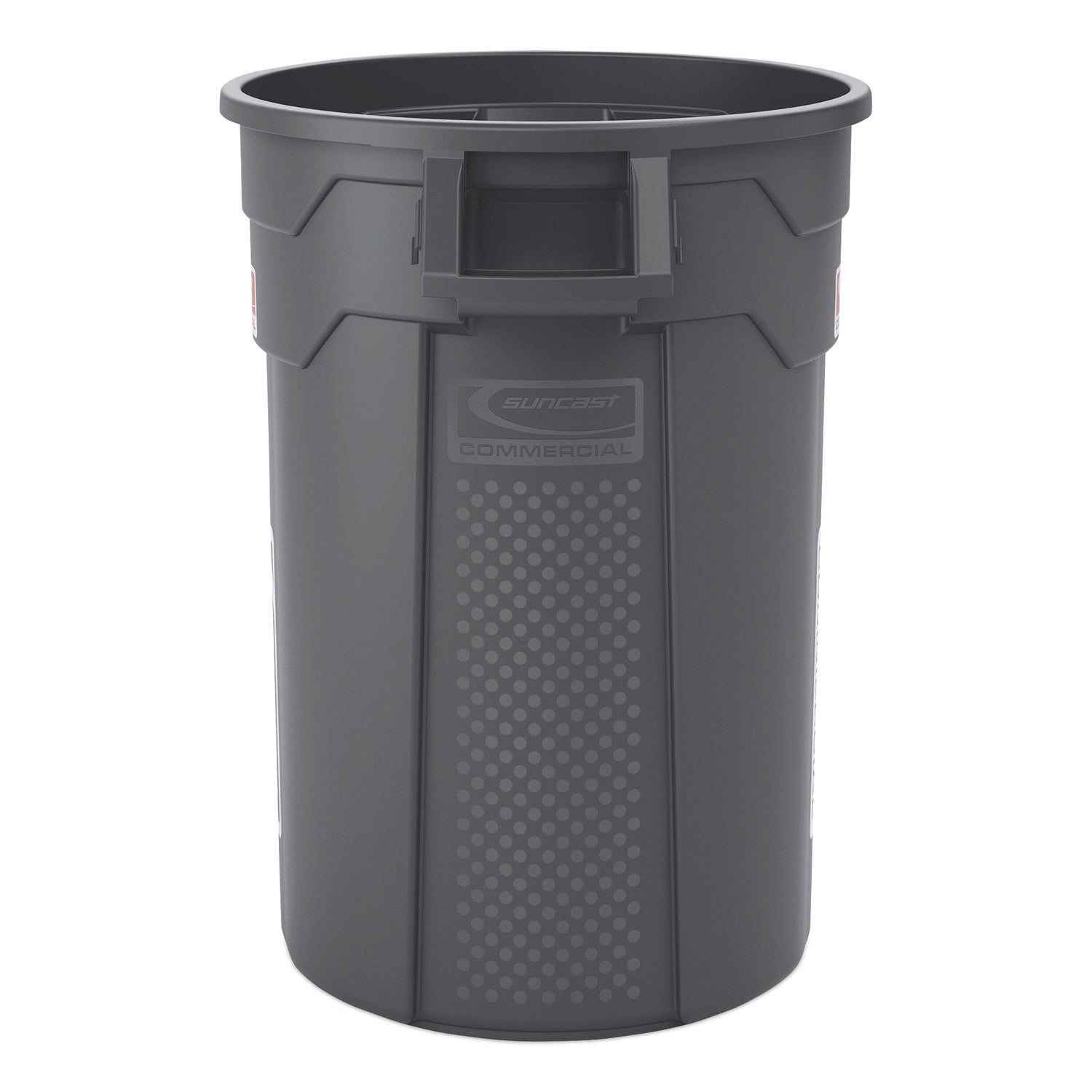 Injection Molded Utility Trash Can, 32 gal, Plastic/Resin, Gray