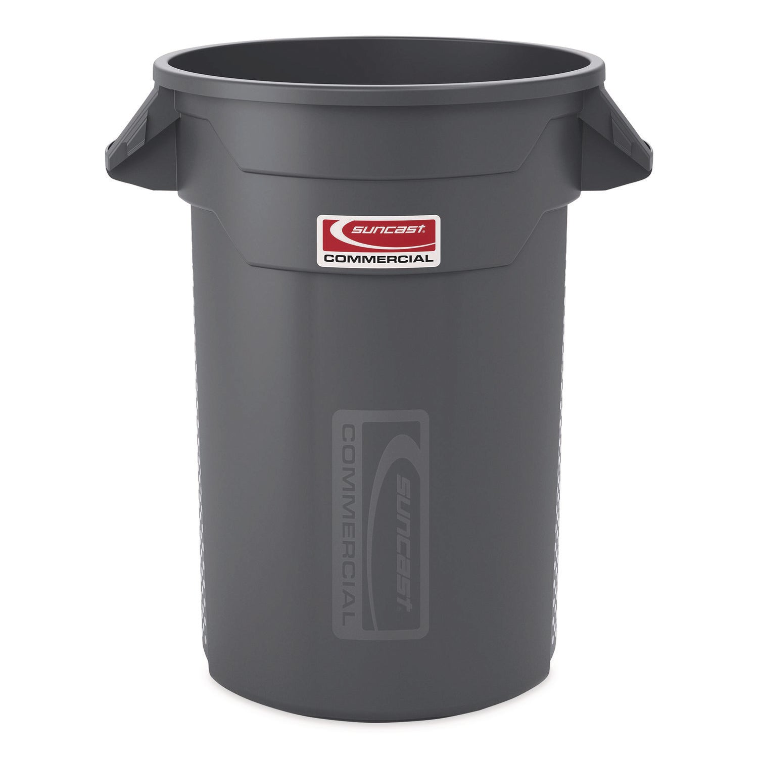 Injection Molded Utility Trash Can, 32 gal, Plastic/Resin, Gray