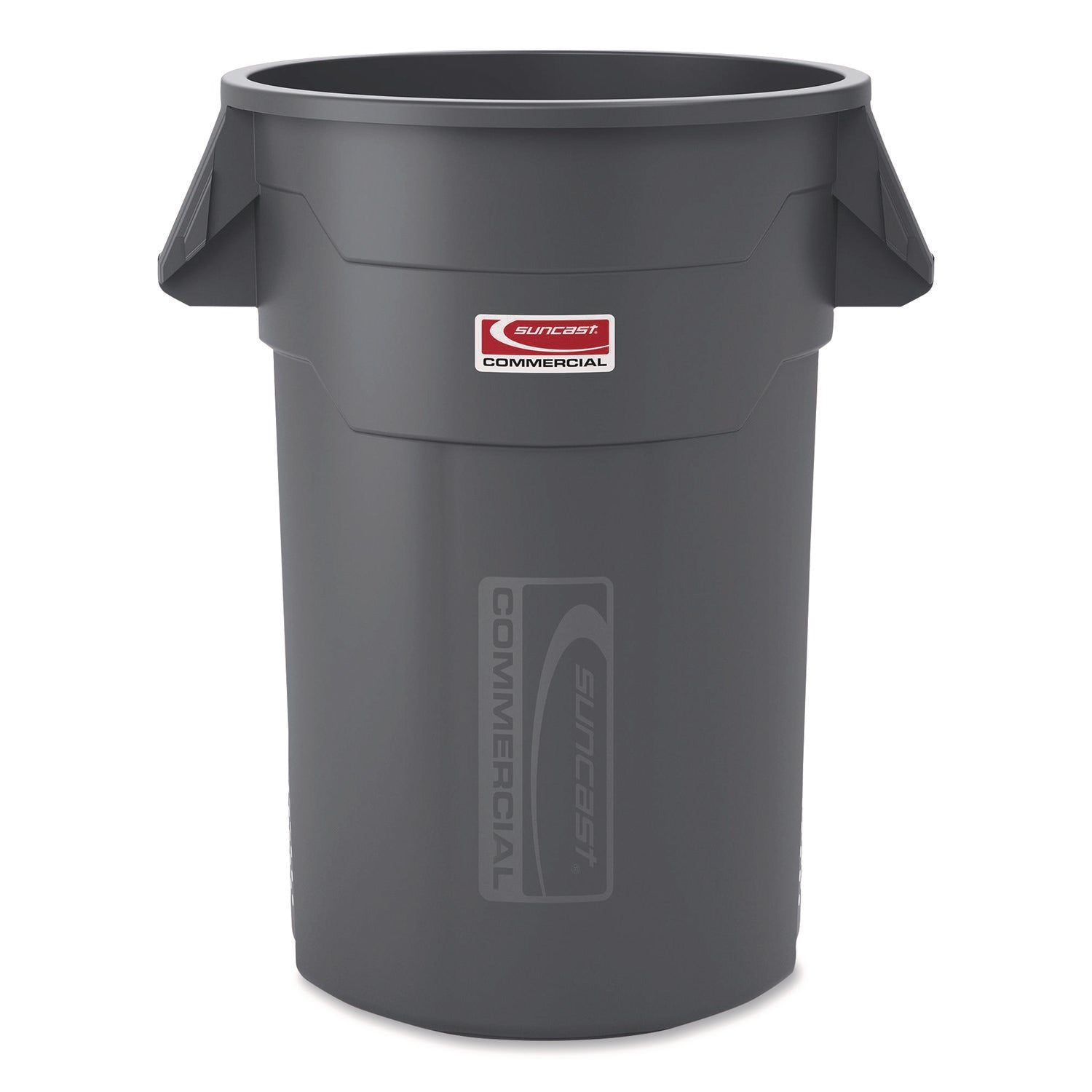 Injection Molded Utility Trash Can, 44 gal, Plastic/Resin, Gray