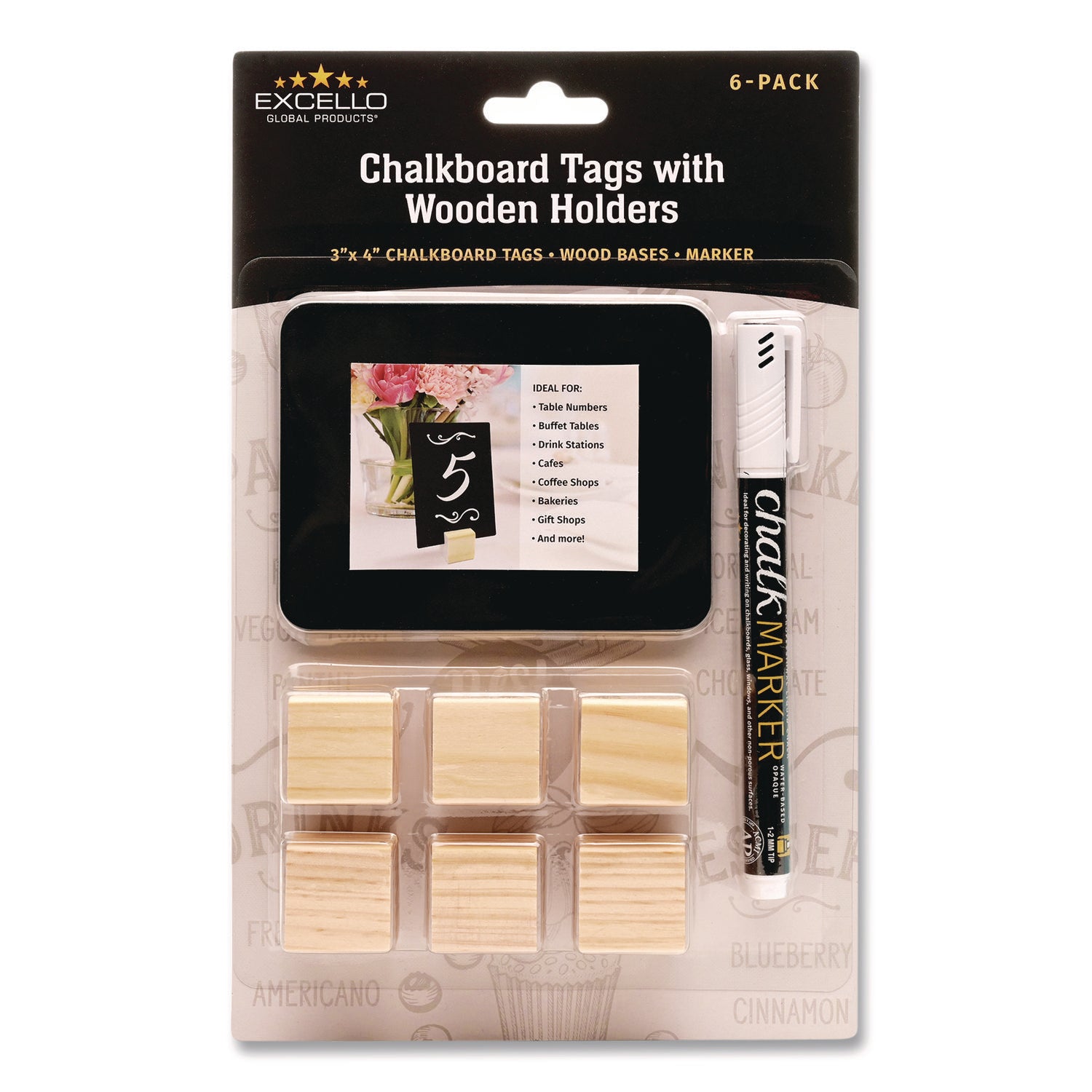 TEA,TEAK,TAG,HOLDER,6/PK